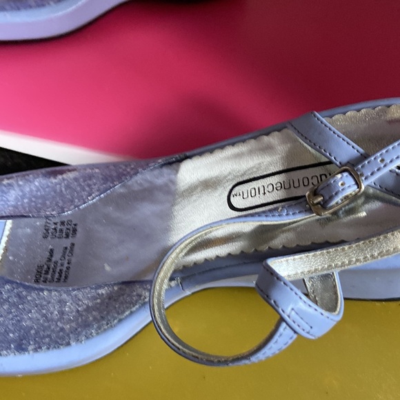 Kid connection platform heels lavender & sparkly toe cover Size 4 - Picture 6 of 6